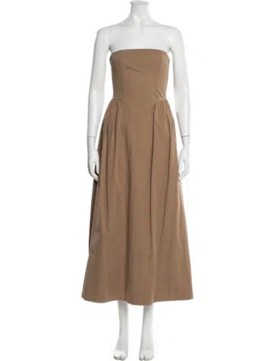 Pre-owned Dissh Strapless Midi Length Dress In Neutral