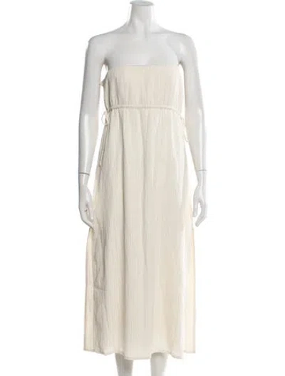 Pre-owned Dissh Strapless Midi Length Dress In Neutral