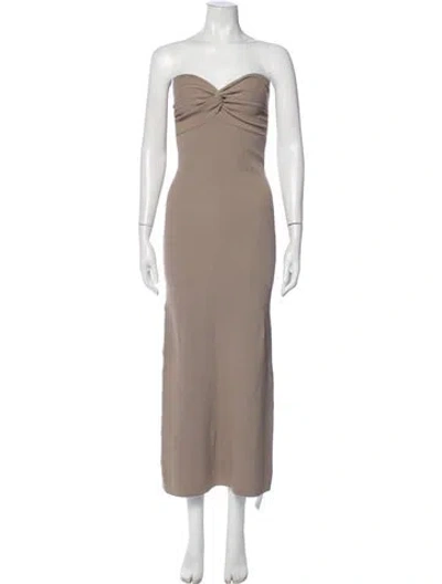Pre-owned Dissh Strapless Midi Length Dress In Neutrals