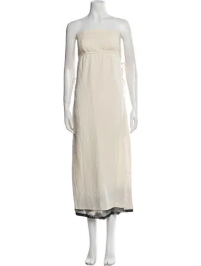 Pre-owned Dissh Strapless Midi Length Dress W/ Tags In Neutral