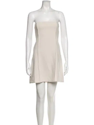 Pre-owned Dissh Strapless Mini Dress In Neutral