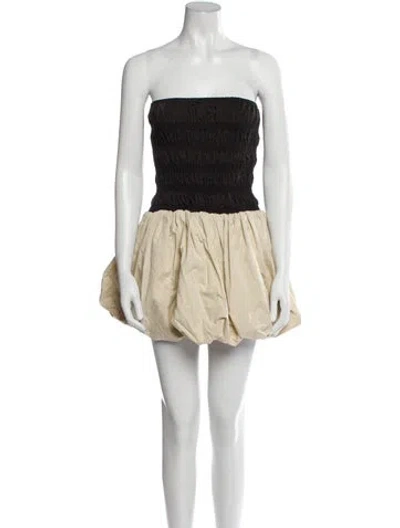 Pre-owned Dissh Strapless Mini Dress In Neutral