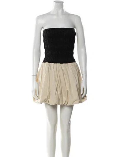 Pre-owned Dissh Strapless Mini Dress In Neutral