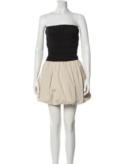Pre-owned Dissh Strapless Mini Dress In Neutral