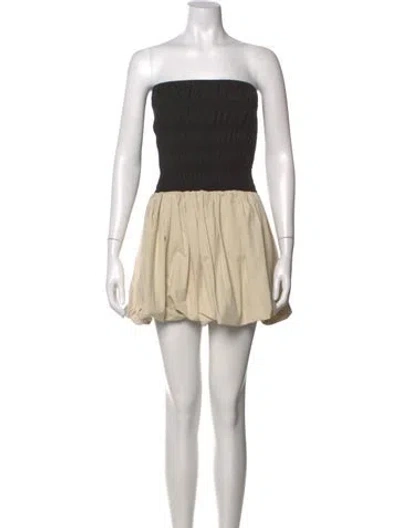 Pre-owned Dissh Strapless Mini Dress In Neutral