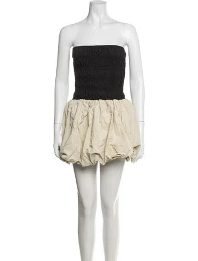 Pre-owned Dissh Strapless Mini Dress In Neutrals