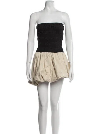 Pre-owned Dissh Strapless Mini Dress In Neutrals