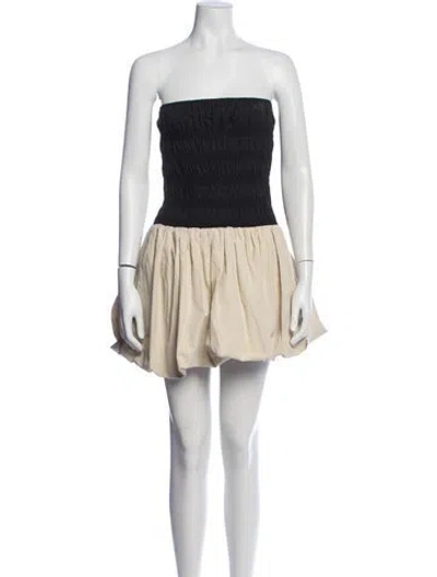Pre-owned Dissh Strapless Mini Dress In Neutrals