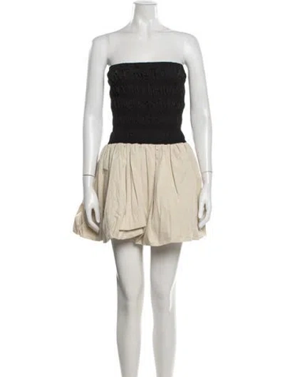 Pre-owned Dissh Strapless Mini Dress In Neutrals