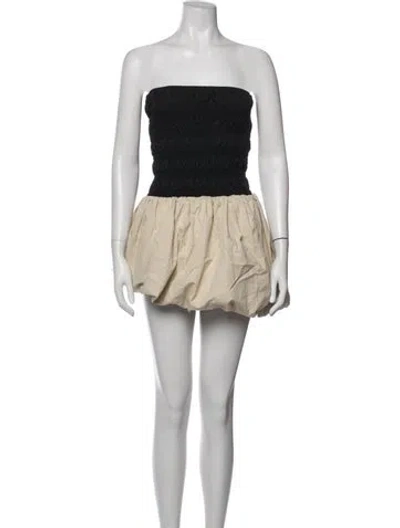 Pre-owned Dissh Strapless Mini Dress In Neutrals