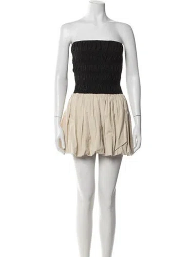 Pre-owned Dissh Strapless Mini Dress In Neutrals