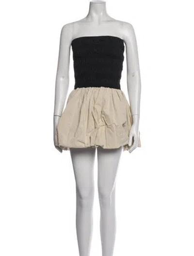Pre-owned Dissh Strapless Mini Dress In Neutrals