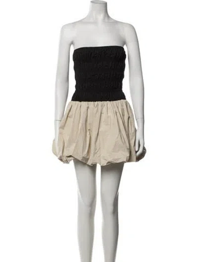 Pre-owned Dissh Strapless Mini Dress In Neutrals