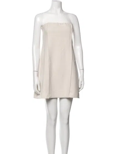 Pre-owned Dissh Strapless Mini Dress In Neutrals