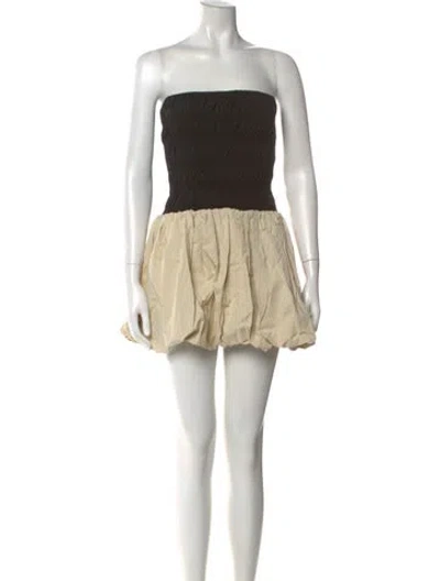 Pre-owned Dissh Strapless Mini Dress W/ Tags In Neutral