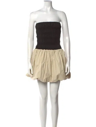 Pre-owned Dissh Strapless Mini Dress W/ Tags In Neutral