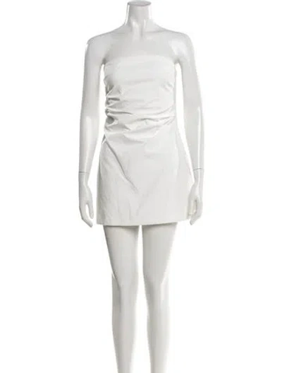Pre-owned Dissh Strapless Mini Dress In White