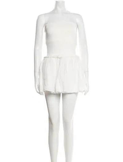 Pre-owned Dissh Strapless Mini Dress In White