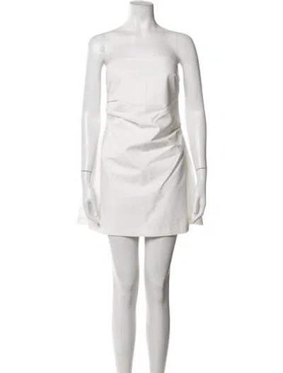 Pre-owned Dissh Strapless Mini Dress In White