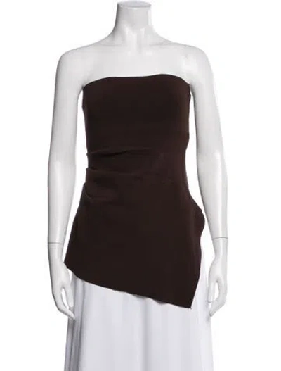 Pre-owned Dissh Strapless Top In Brown