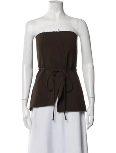 Pre-owned Dissh Strapless Top In Brown