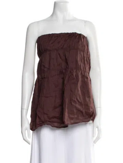 Pre-owned Dissh Strapless Top In Brown