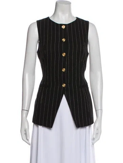 Pre-owned Dissh Striped Crew Neck Top In Black