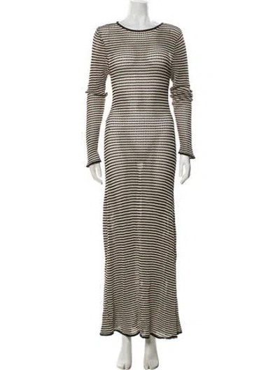 Pre-owned Dissh Striped Long Dress In Black