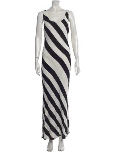 Pre-owned Dissh Striped Long Dress In Black