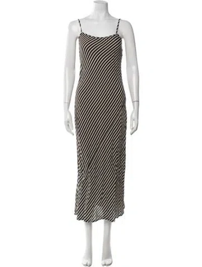 Pre-owned Dissh Striped Long Dress In Black