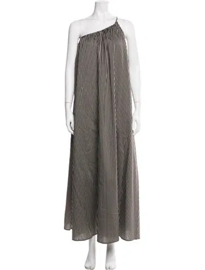 Pre-owned Dissh Striped Long Dress In Brown