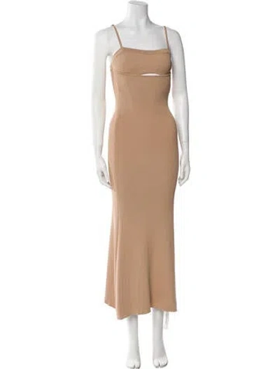 Pre-owned Dissh Striped Long Dress In Neutral