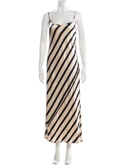 Pre-owned Dissh Striped Long Dress In Neutral