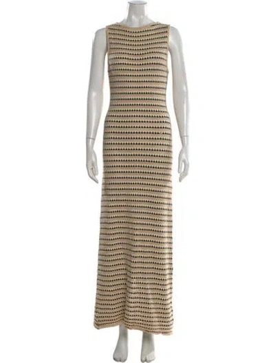 Pre-owned Dissh Striped Long Dress In Neutral