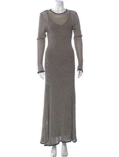 Pre-owned Dissh Striped Long Dress W/ Tags In Black