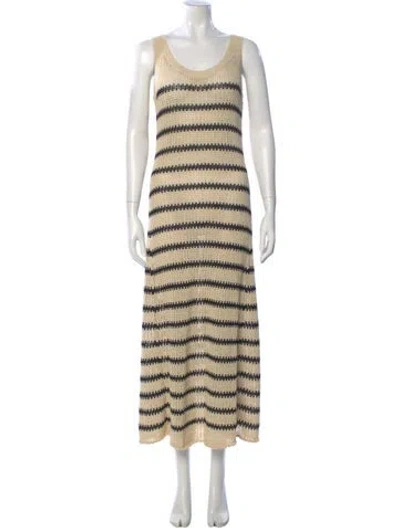 Pre-owned Dissh Striped Long Dress W/ Tags In Neutral