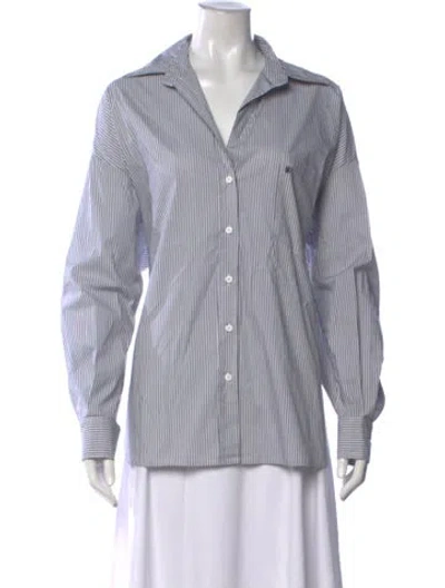 Pre-owned Dissh Striped Long Sleeve Button-up Top In Multi