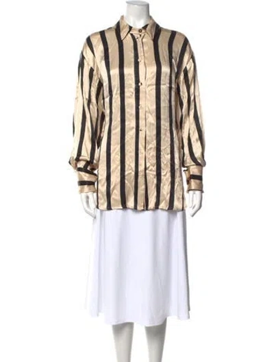 Pre-owned Dissh Striped Long Sleeve Top In Neutrals