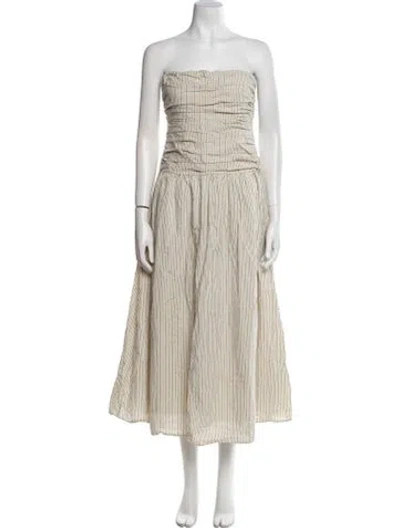 Pre-owned Dissh Striped Midi Length Dress In Neutral