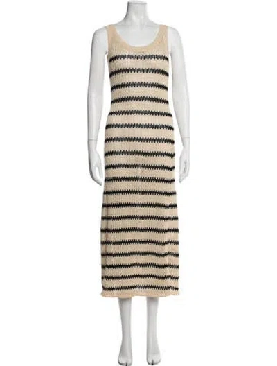 Pre-owned Dissh Striped Midi Length Dress In Neutrals