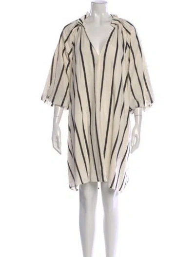 Pre-owned Dissh Striped Mini Dress In Neutral