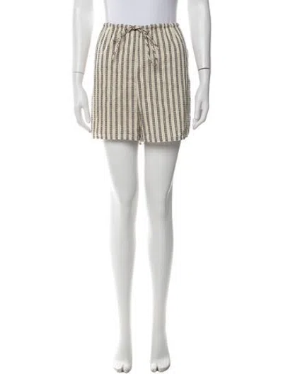 Pre-owned Dissh Striped Mini Shorts In White