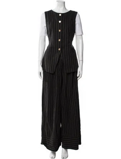 Pre-owned Dissh Striped Pantsuit In Black