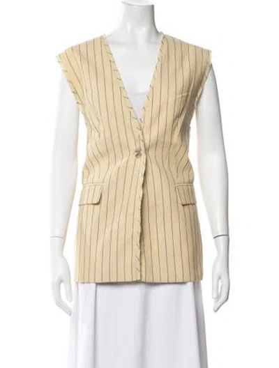 Pre-owned Dissh Striped Vest In Yellow