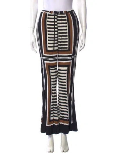 Pre-owned Dissh Striped Wide Leg Pants In Black