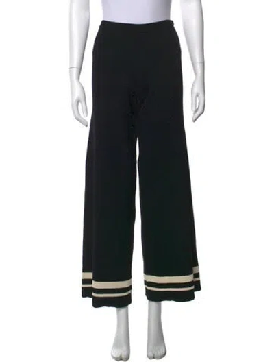 Pre-owned Dissh Striped Wide Leg Pants In Black