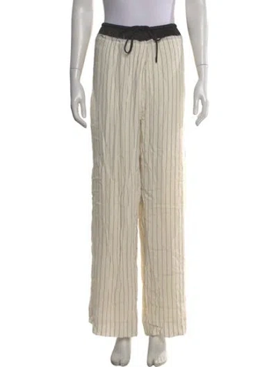 Pre-owned Dissh Striped Wide Leg Pants In Neutral