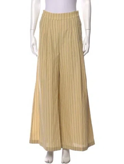 Pre-owned Dissh Striped Wide Leg Pants In Neutral