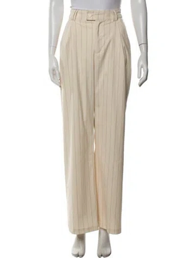 Pre-owned Dissh Striped Wide Leg Pants In Neutrals