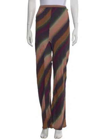 Pre-owned Dissh Striped Wide Leg Pants In Purple